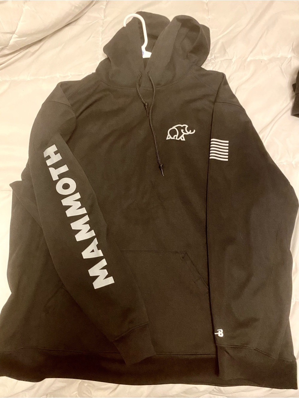 Badger Sport Mammoth Black Pullover Hoodie with Small Chest Mammoth Logo
